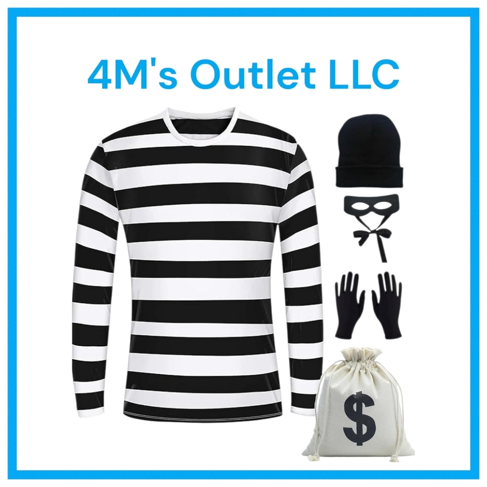 Black and White Striped Costume Set